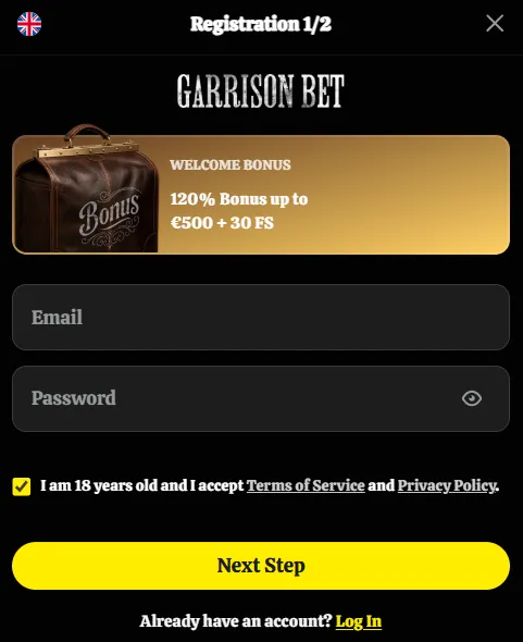 garrisonbet casino sign up